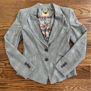 Ted Baker Black Plaid Houndstooth Blazer Size 2